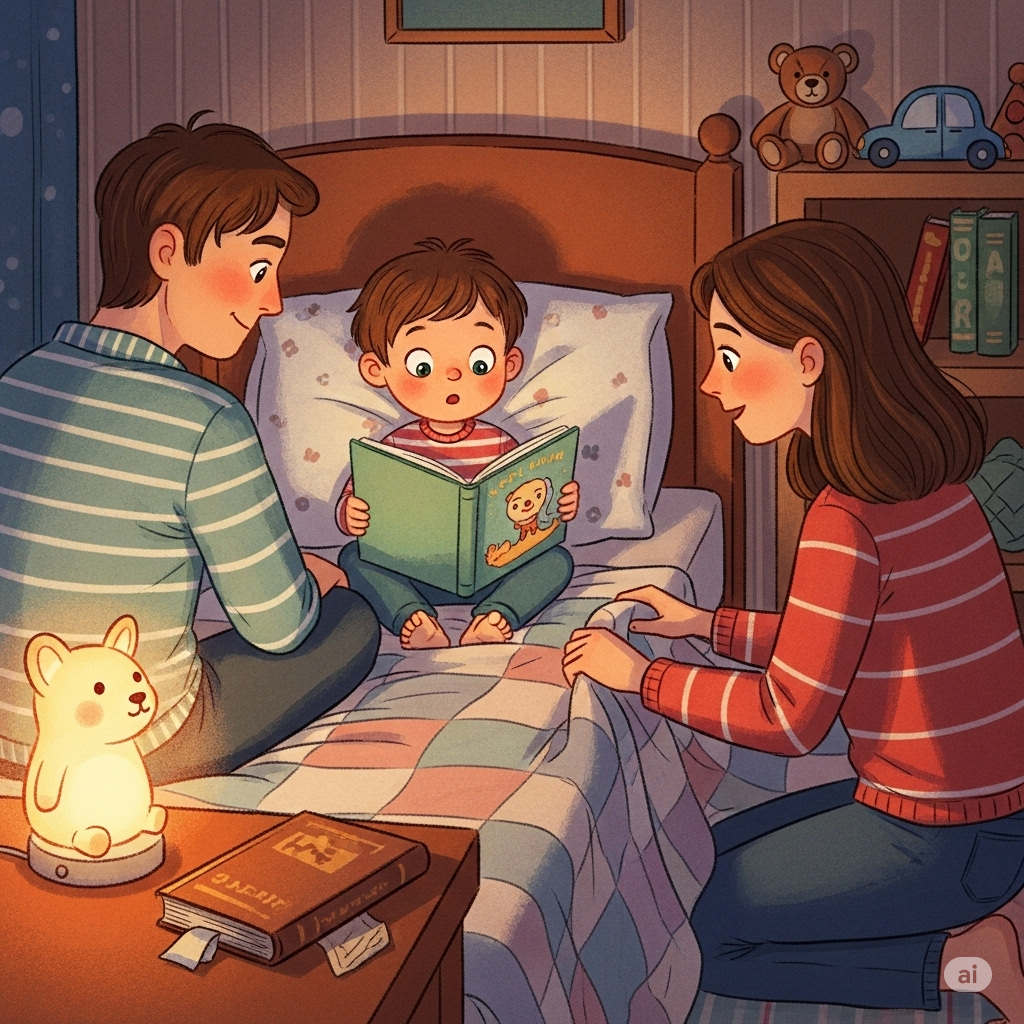 Ilustração criança lendo